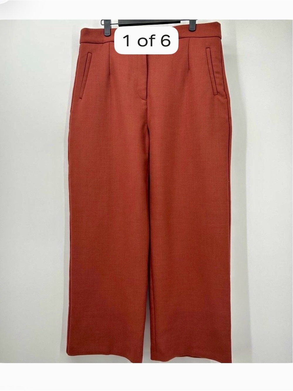 Sezane Wide-Leg Trousers in Rust